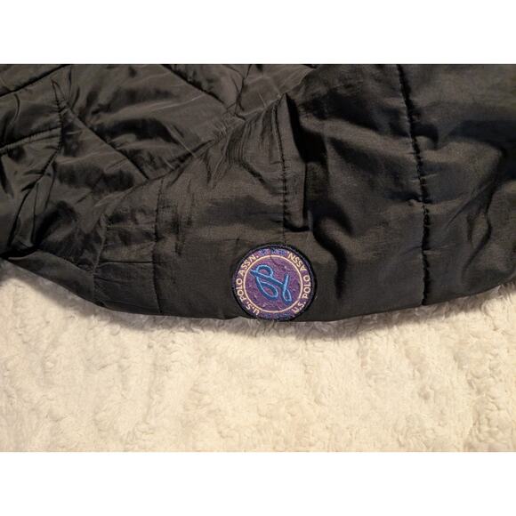 US Polo Assn Women’s Size Large Puffer Coat Jacket Black Hooded Zip Up - Picture 6 of 9